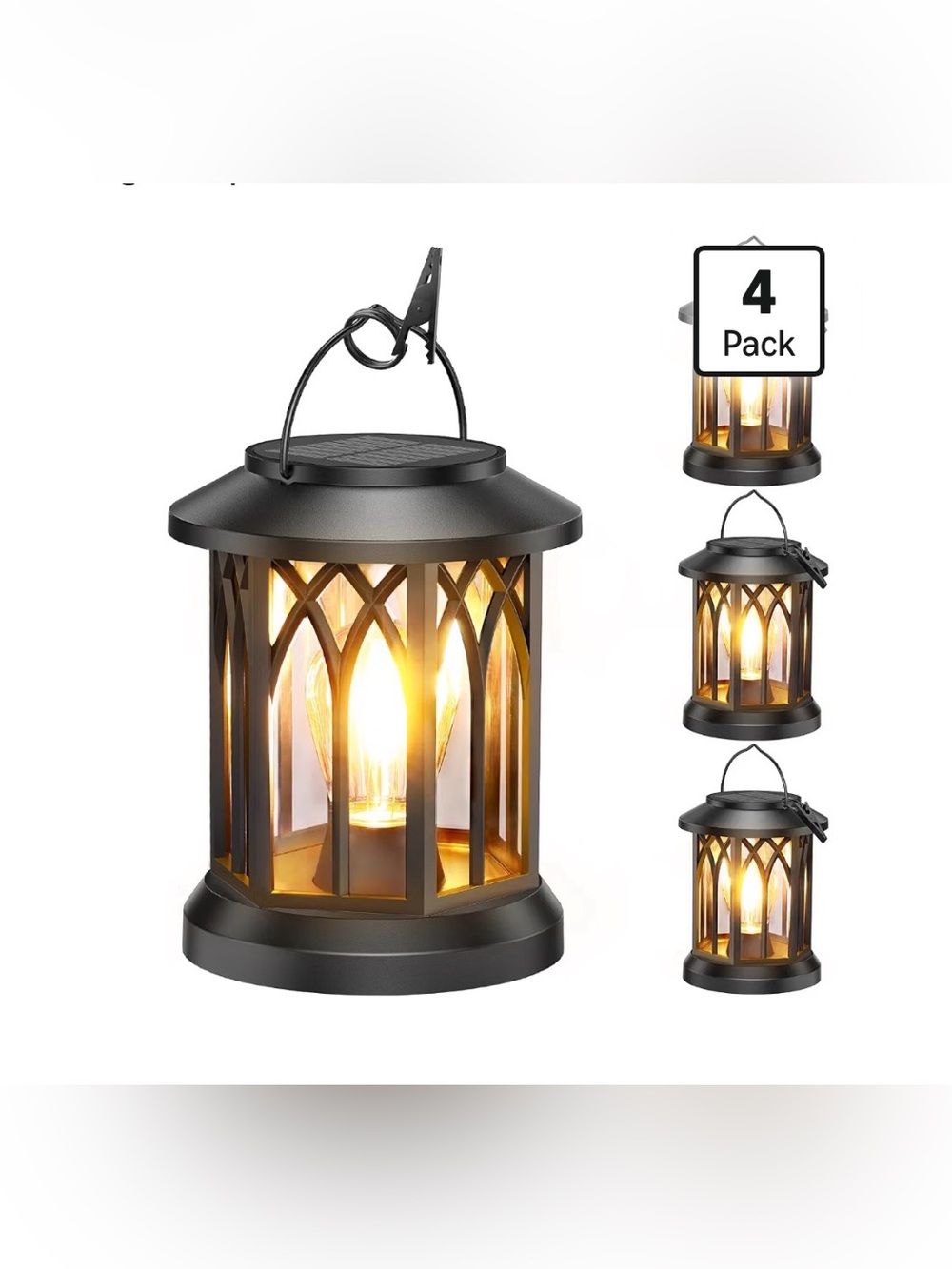 Solar Lanterns Outdoor Waterproof 4 Pack, Upgraded Solar Lantern Outdoor
Bright